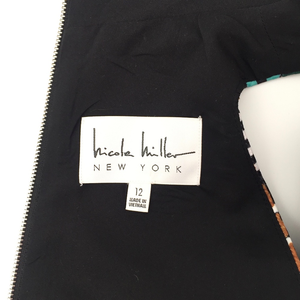 Nicole Miller Mock Neck Jacquard Fit & Flare Dress - Picture 7 of 7